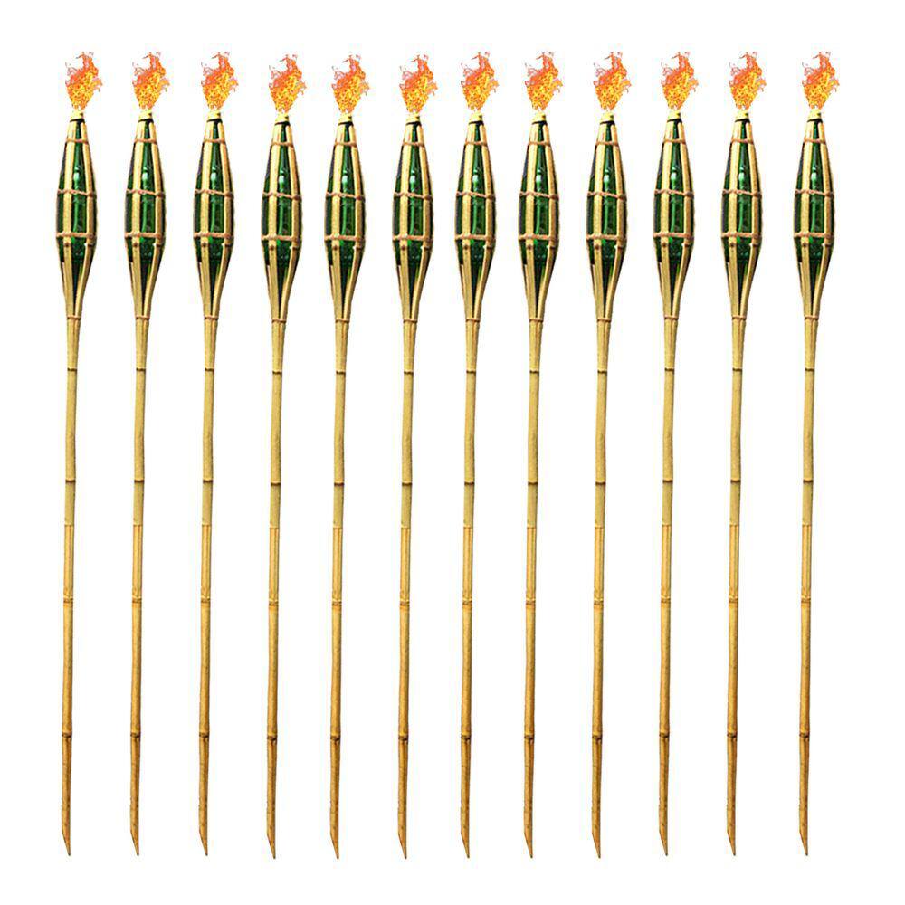 Kit 12 Tochas Iluminação De Bambu P/ Decoração Desmontável
