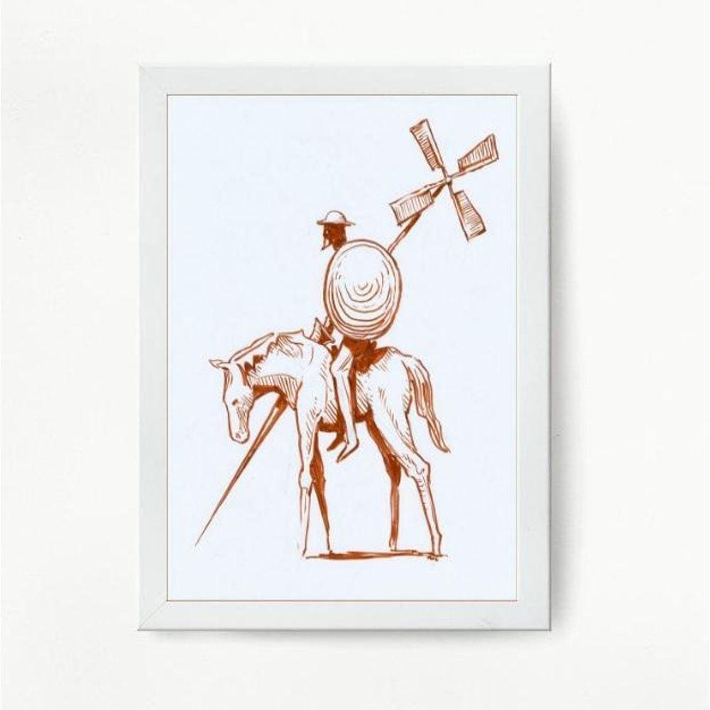 Quadro Decorativo Don Quixote 24x18cm - Madeira Preta