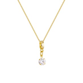 Colar Pingente Ponto de Luz Banhado a Ouro 18k