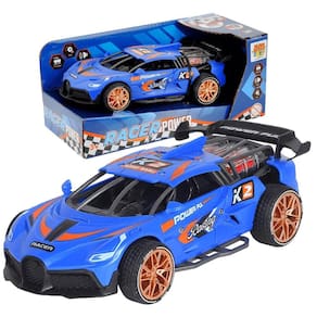 Carro Fricção Azul Racer Power com Luz e Som 17cm DM Toys
