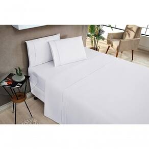 Jogo De Cama Casal Elegance 180 Fios 04 Peças - Branco