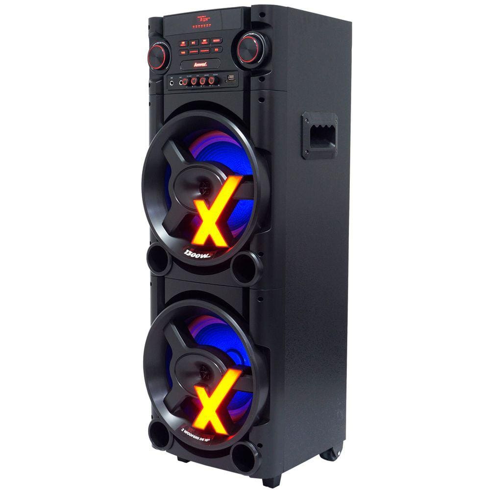 Caixa Som Amplificada Bluetooth 1300W Rms Woofer Mp3 Usb Led Tws Bivolt ACA 1300 New X