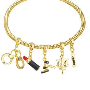Pulseira Profissão Direito Para Pandora Banhado a Ouro 18k