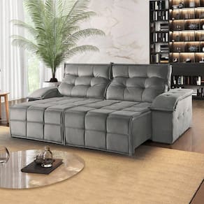 Sofá Retrátil e Reclinável 210cm 2 Lugares M122 Cinza