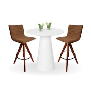 Mesa Bistrô Cone 60 Cm Tampo Laca Branca Base Branca Branco