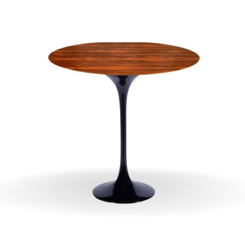 Mesa Bistrô Saarinen 70 Cm Tampo Pau Ferro Base Preta Cor Preto