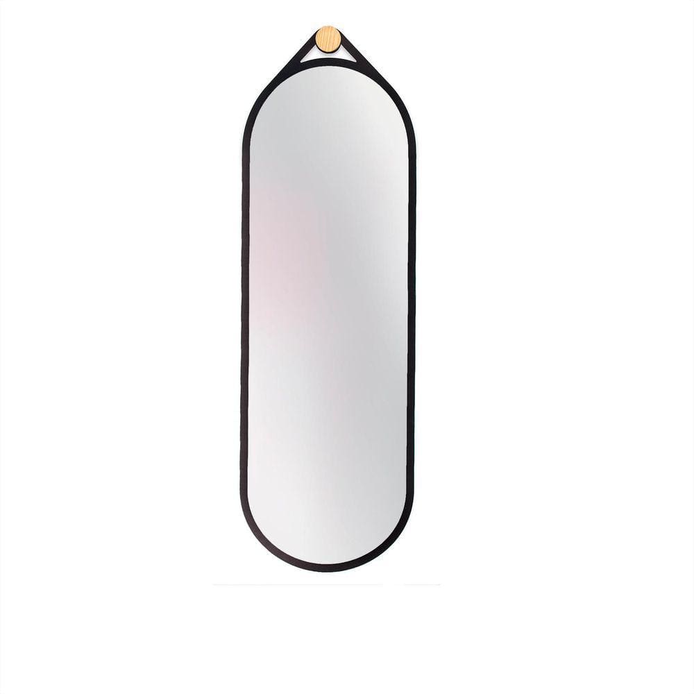 Espelho Decorativo Adnet Flat Preto 120X40Cm Oblongo