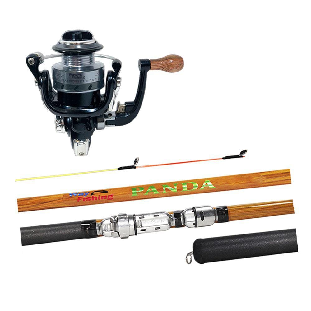 Kit Pesca Leve Way Fishing Molinete CROSS mini + Vara Telescópica PANDA 2,40m