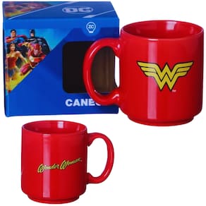 Mini Caneca Mulher Maravilha Empilhável Cerâmica 100ML Oficial DC