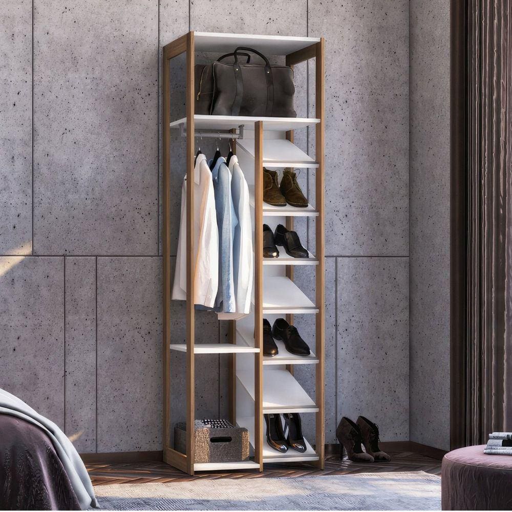 Closet Cali com Sapateira Branco/ Aveiro