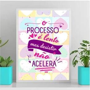 Quadro Processo Lento Mas Não Desistir 45x34cm