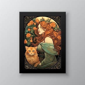 Quadro Art Nouveau 24x18cm - Decoração Quarto/Sala