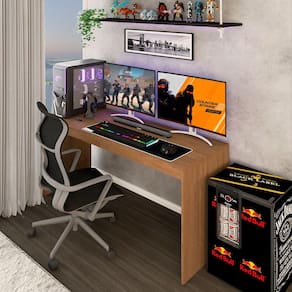 Mesa Gamer Battlestation Avelã/Avelã Tx - Panorama Móveis