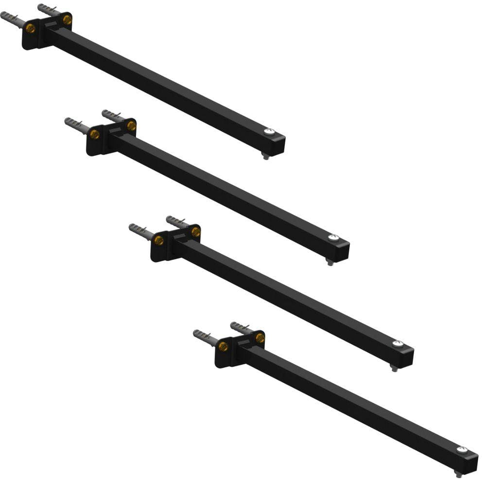 SUPORTE REFLETOR BASE RETA BRAÇO 40 cm Preto 4 Cjts