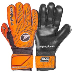 Luva de Goleiro Poker Champion 8 Semi Profissional - Preto e Laranja