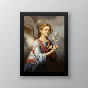 Quadro Decorativo Arcanjo Gabriel 33x24cm - Vidro