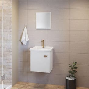 Balcão Banheiro Gaam Aura Suspenso 40cm Branco