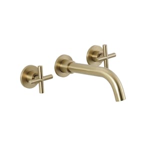 Torneira Para Banheiro Duplo Comando de Parede Cariús Pingoo.casa -  Dourado