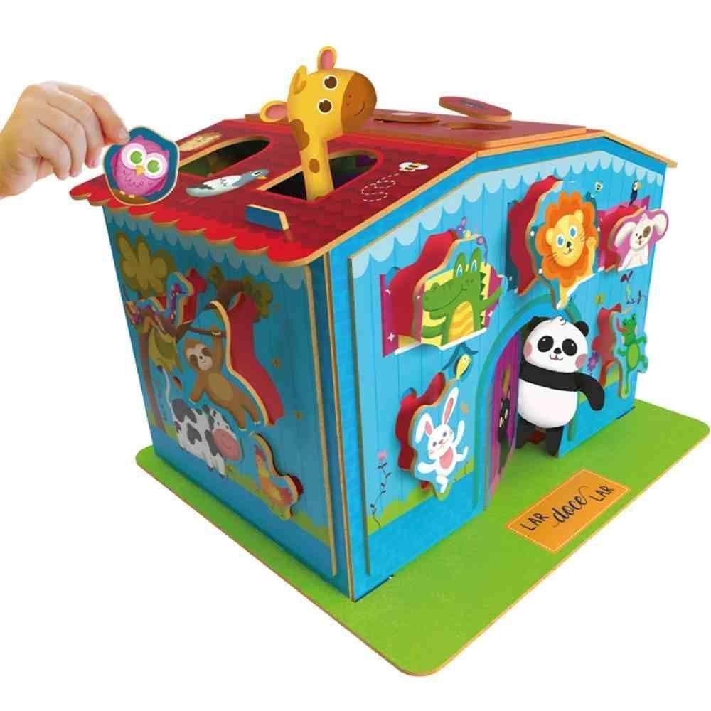 Jogo Ache E Encaixe - Casa Gigante Dos Animais - Madeira - Brincadeira De Criança