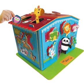Jogo Ache E Encaixe - Casa Gigante Dos Animais - Madeira - Brincadeira De Criança