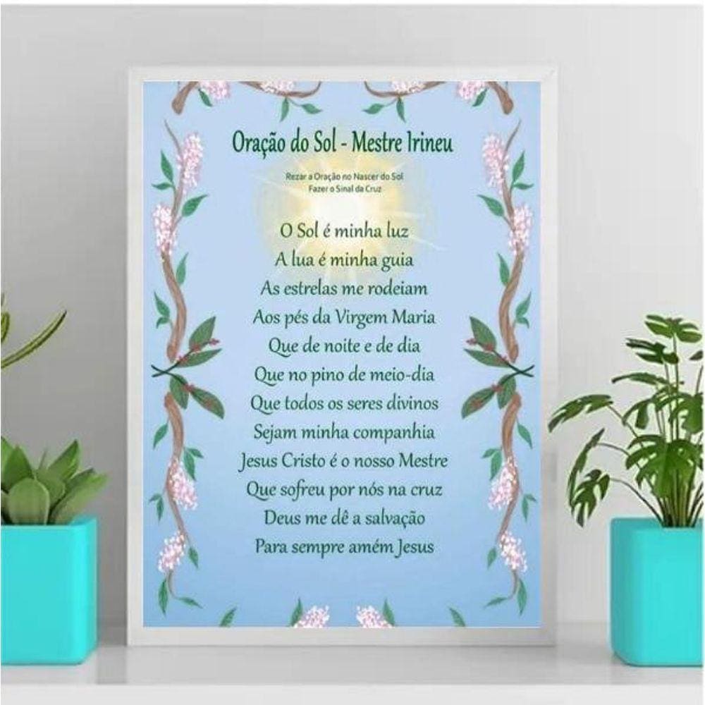 Quadro decorativo oração do sol 33x24 - vidro