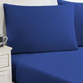 Jogo De Cama Malha Lençol 100% Algodão Gran Moratta 2 Peças Solteiro - Azul Royal