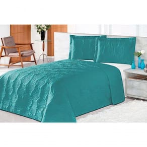 Cobre Leito Pratic Rosas Queen 3 Pecas - Azul Sky