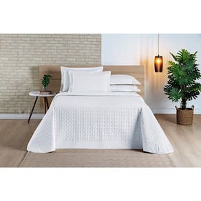Cobre Leito Madri Percal 200 Fios 100% Algodão King 03 Peças - Branco