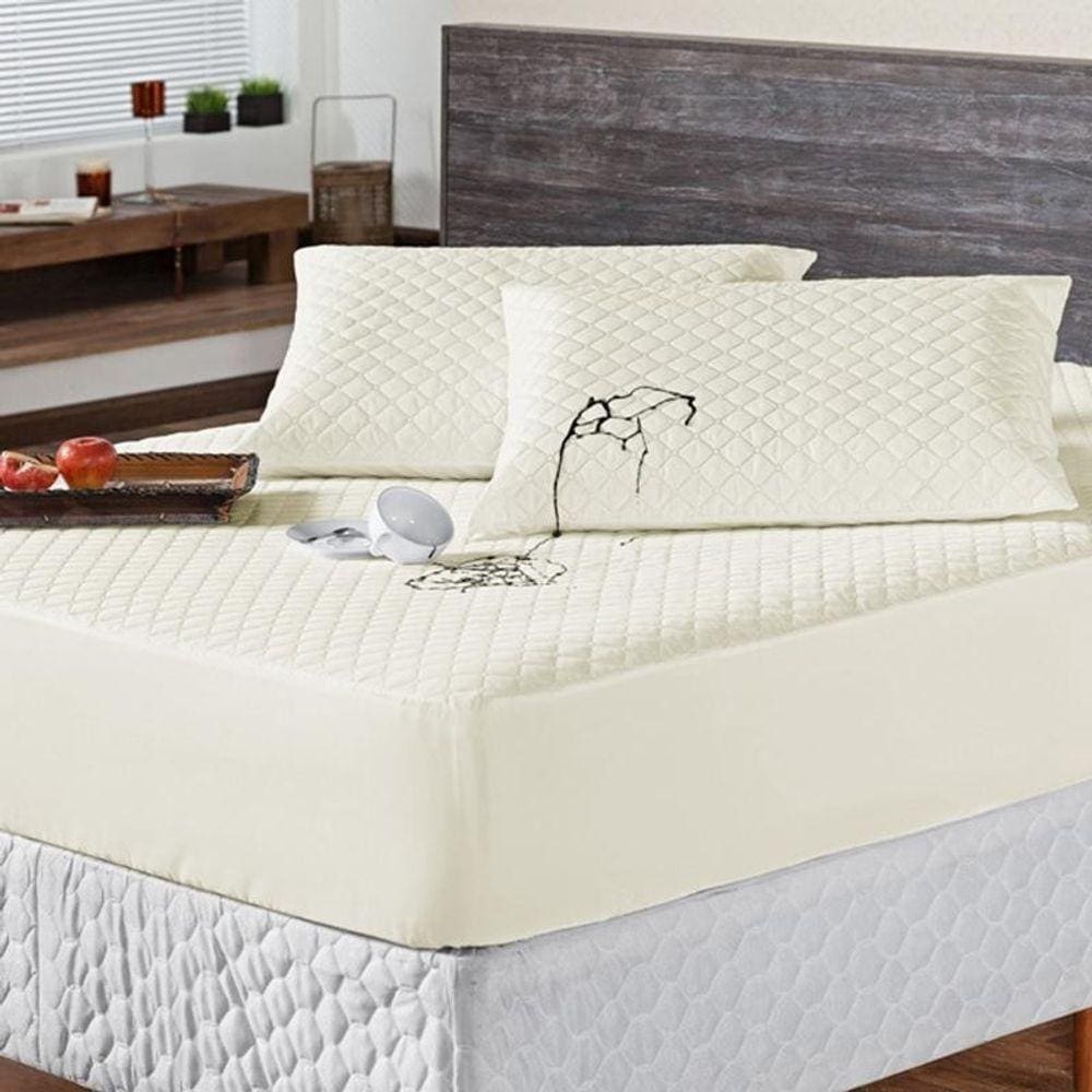 Protetor Colchao Casal Impermeavel Matelado Aquarela 01 Peça - Palha