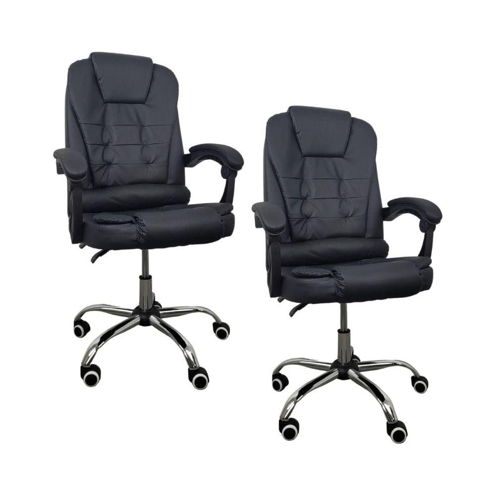 Kit 2 Cadeiras De Escritório Presidente Reclinável