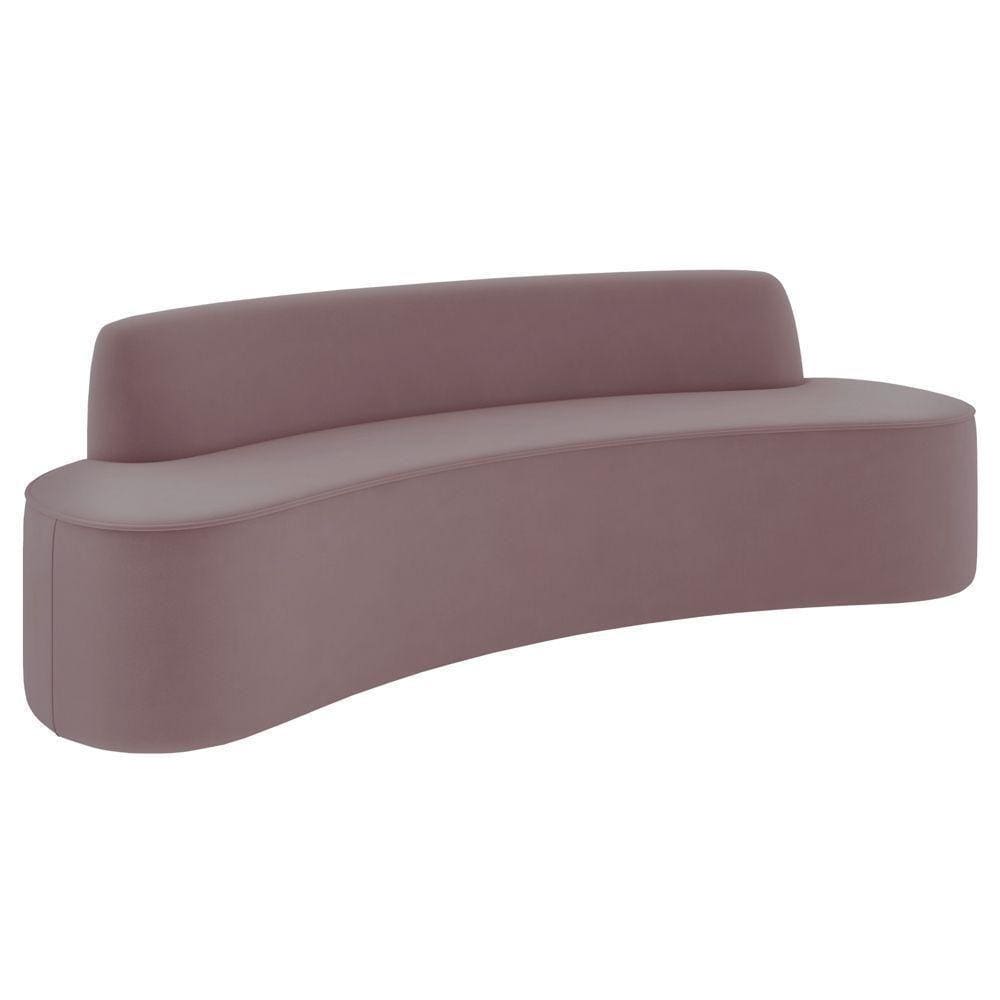 Sofá 3 Lugares Para Sala De Estar Living 180cm Koane D06 Veludo Rosa - Mpozenato