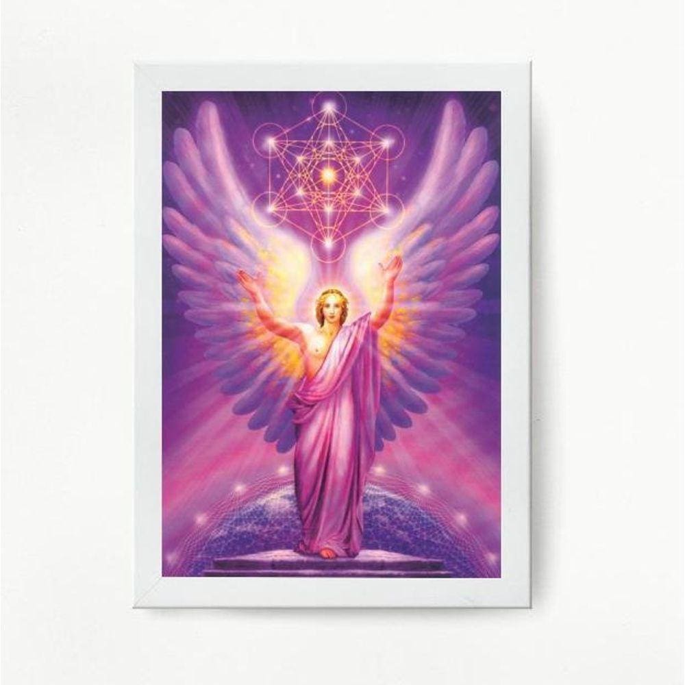 Quadro decorativo Metatron 33x24 - Moldura branca
