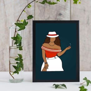 Quadro Maria Navalha Malandra - 45x34cm - Moldura Preta