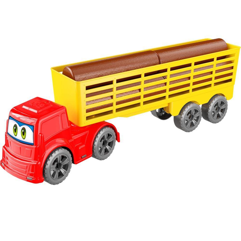 Caminhão Carreta Comboio Bombeiro Vermelho - 9055 - Cardoso Toys