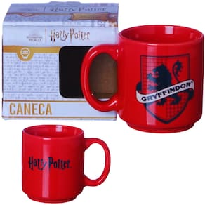 Mini Caneca Grifinória Gryffindor Empilhável Cerâmica Casa Vermelha Hogwarts 100ML Oficial Harry Potter