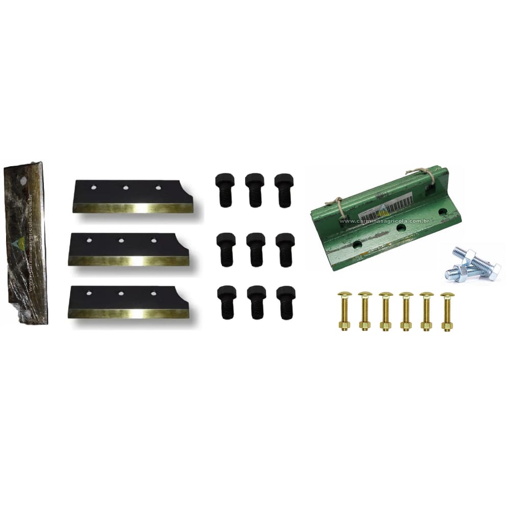 Kit Jogo de faca + contra faca + suporte faca + parafusos ensiladeira nogueira en9