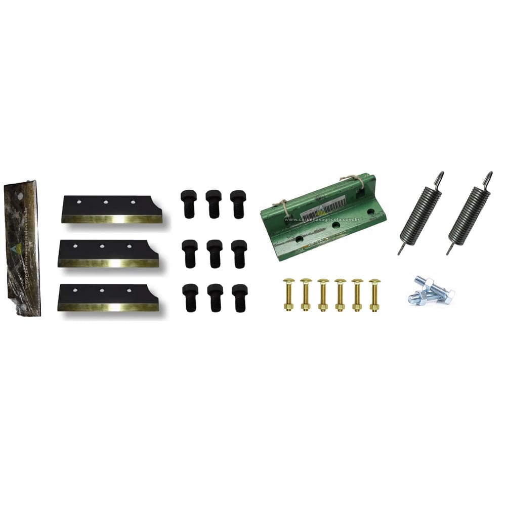 Kit Jogo de faca + contra faca + suporte faca + Par de molas + parafusos ensiladeira nogueira en9