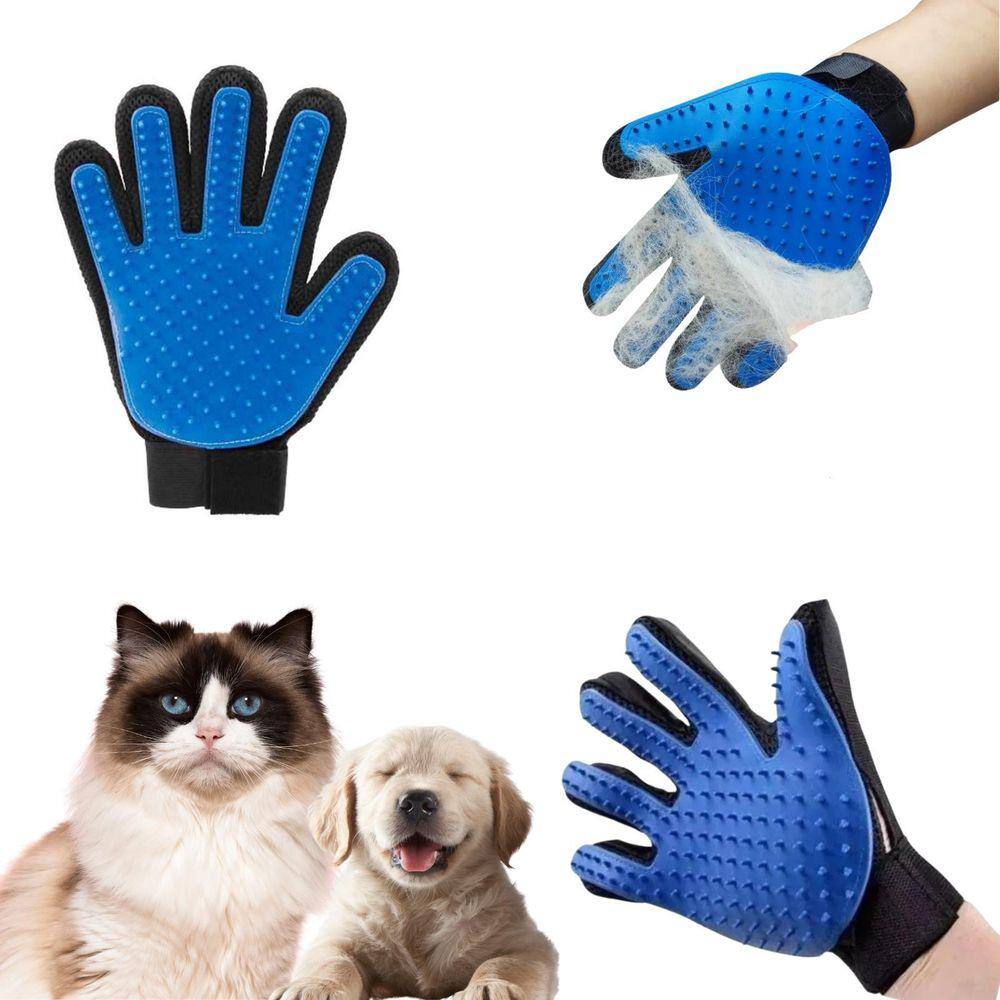3X Luva Nano Pet Tira Pelo Gatos Cachorros Escova Magnética