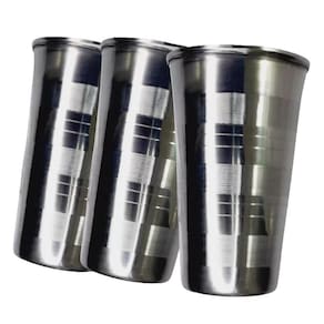 Kit De 3 Copos Aço Inox 250Ml Para Cerveja E Outras Bebidas
