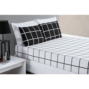 Jogo De Cama Lençol 200 Fios Austin Casal Padrão 03 Peças - Preto