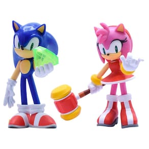 Bonecos Sonic the Hedgehog - Sonic e Amy 10 cm | Just Toys