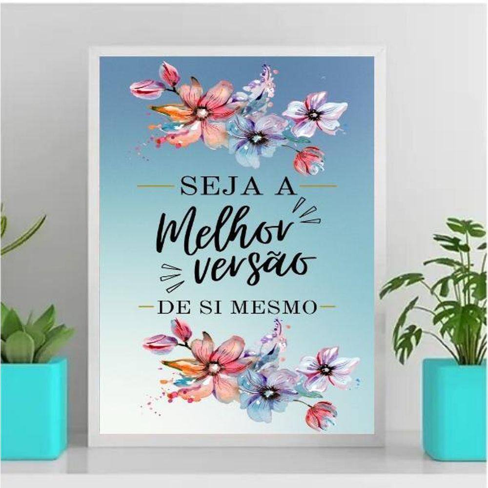 Quadro Seja a Melhor Versão de Sí 45x34cm - Moldura Branca