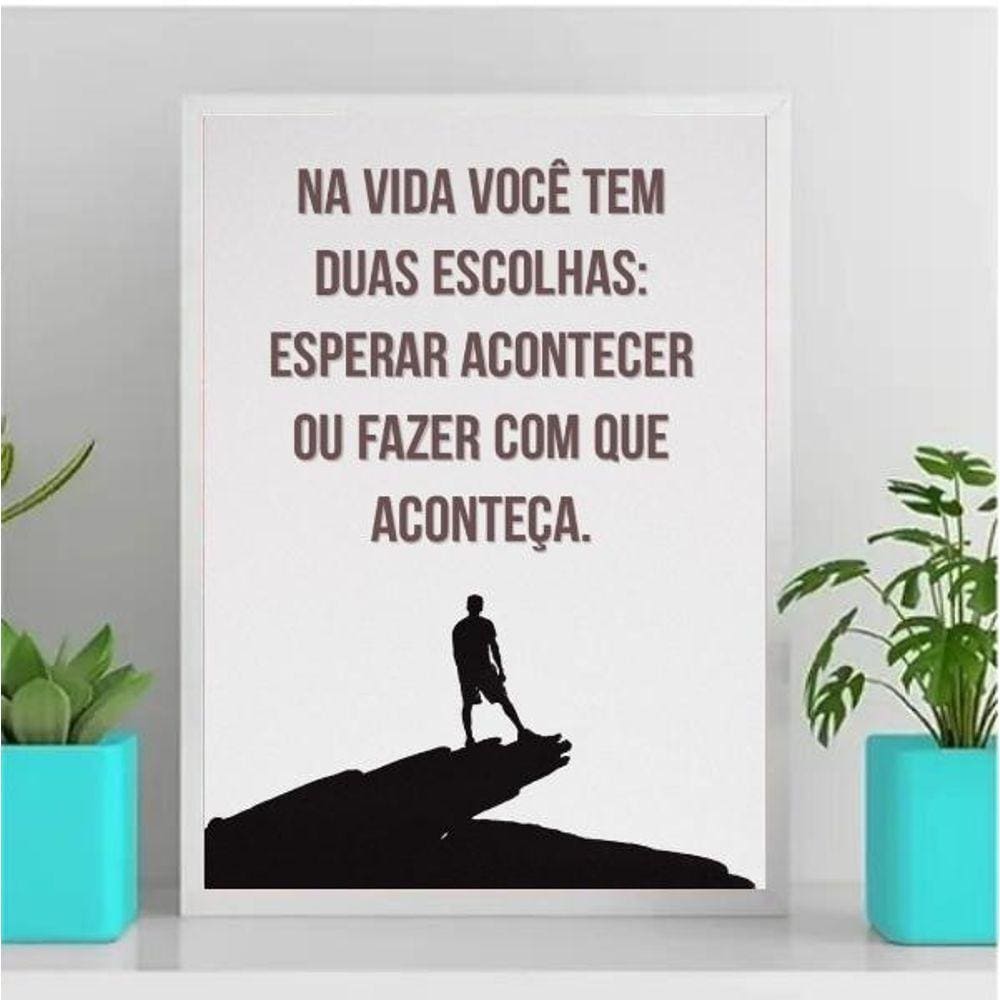Quadro Motivacional Faça Acontecer 45x34cm - Vidro