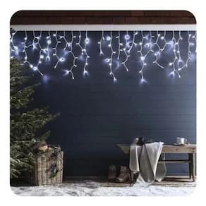 Luz Natal Cascata 300 Leds Branco Uso Interno e Externo