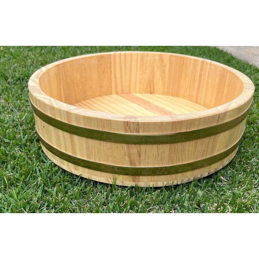 Bacia Tigela Madeira Para Arroz 42Cm Sushi Hanguiri Oriental