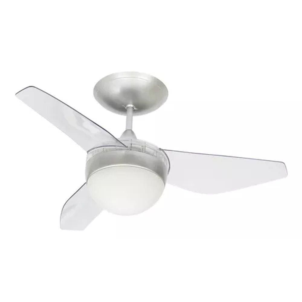 Ventilador De Teto Controle Remoto 3 Pás Transparente 80cm