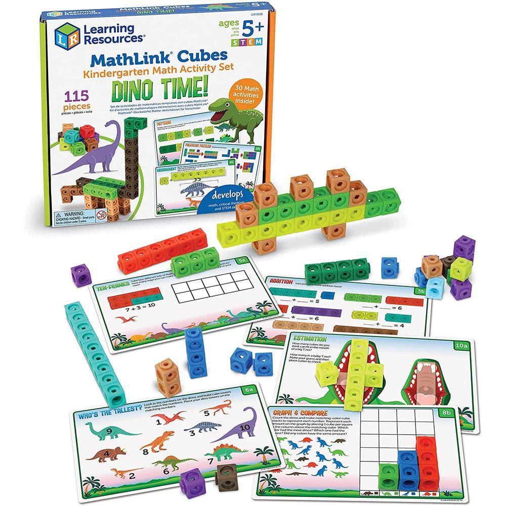 Conjunto de Cubos de Matemática para Crianças: Dino Time! - 115 Peças, Brinquedo de Contagem Educacional.