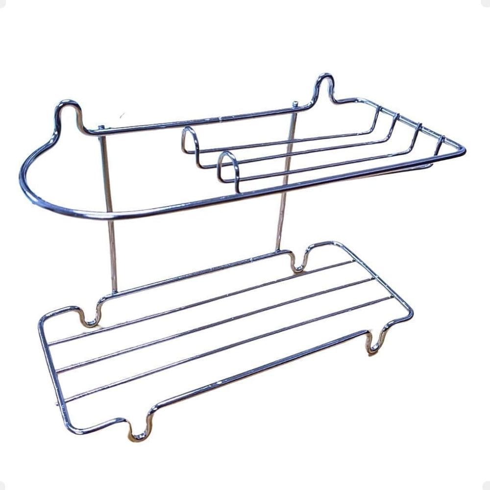 Suporte de Pia em Aço Cromado para Detergente e Esponja