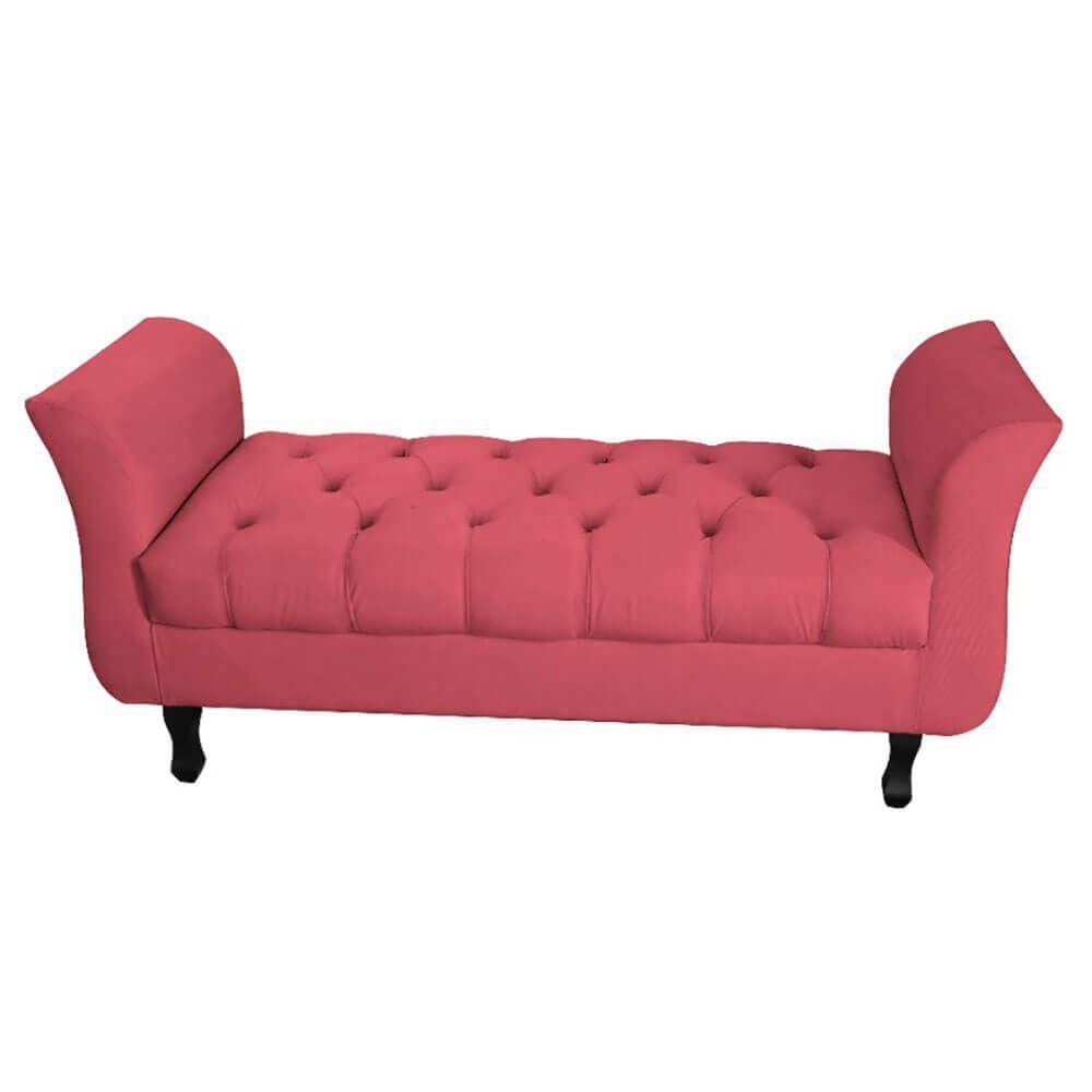 Divã Recamier Barcelona - 1,50 Suede - Vermelho
