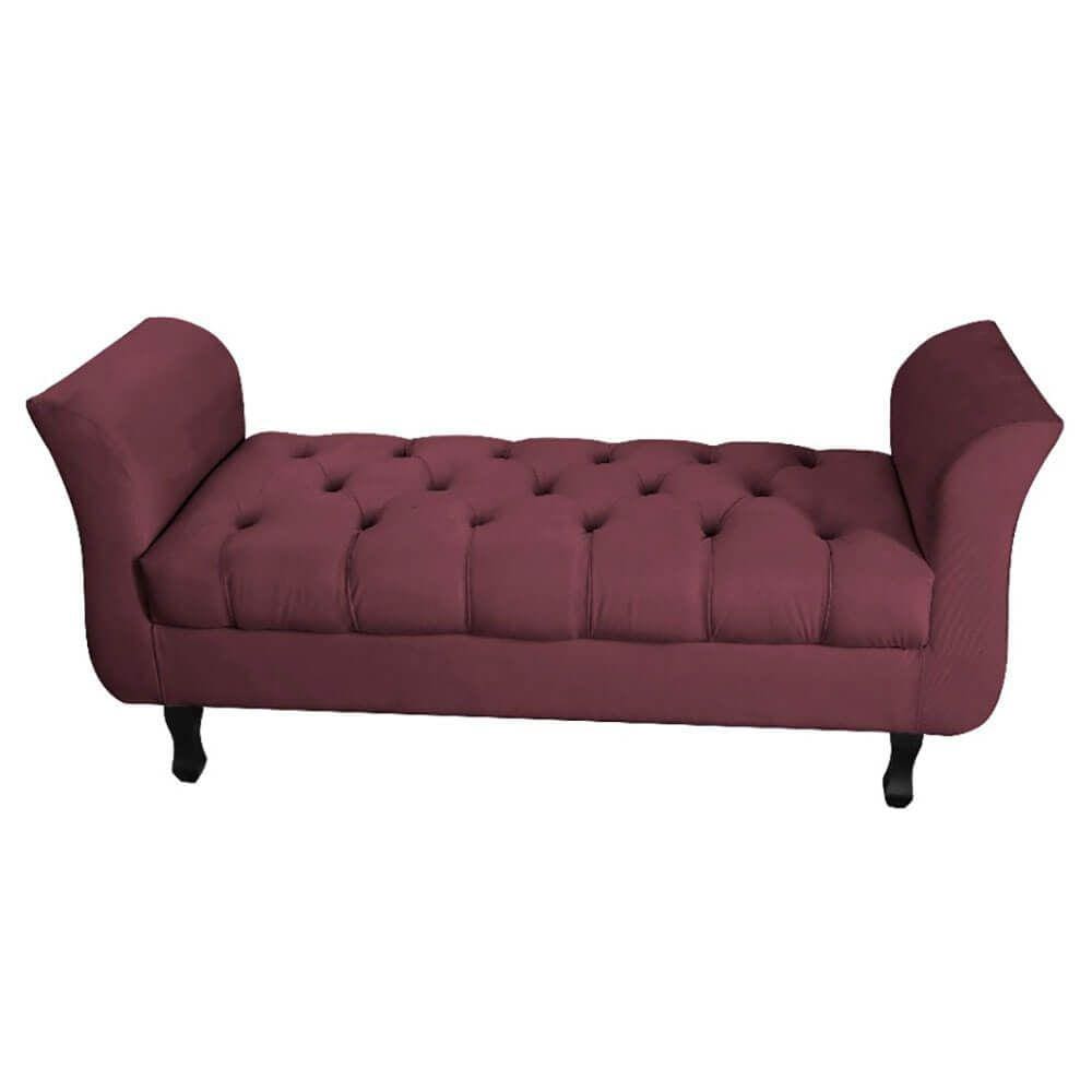 Divã Recamier Barcelona - 1,50 Suede - Vinho